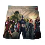 Marvel The Avengers Iron Man Hulk Aggressive Print Shorts