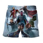 The Avengers Age of Ultron Main Characters 3D Print Shorts