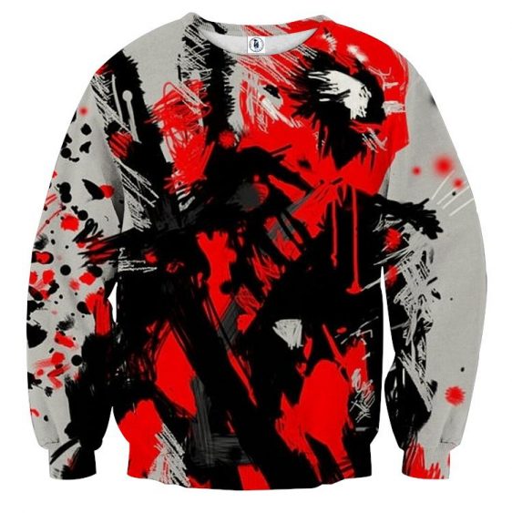Deadpool Abstract Painting Design Stylish Winter Sweatshirt - Superheroes Gears