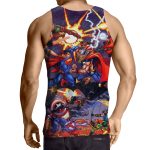 Justice League Fighting The Avengers Scene Full Print Tank Top - Superheroes Gears