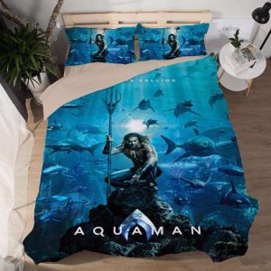 Aquaman Quindent Home Is Calling Underwater Scene Bedding Set
