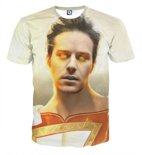 Armie Hammer As Captain Marvel Shazam Full Print T-Shirt