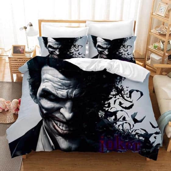 Batman Arkham Origins Joker Psychopathic Face Bedding Set