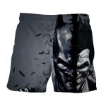 Batman And The Villain In One Face Full Print Gray Short - Superheroes Gears