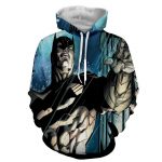 Batman Caught Up Fighting Under The Rain Full Print Hoodie - Superheroes Gears