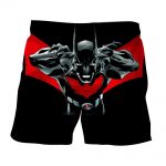 Batman Character On Red Label Black Cool Print Shorts - Superheroes Gears
