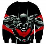 Batman Character On Red Label Black Cool Print Sweatshirt - Superheroes Gears