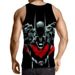 Batman Character On Red Label Black Cool Print Tank Top - Superheroes Gears