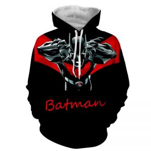 Batman Character With Red Name Label Black Cool Print Hoodie - Superheroes Gears