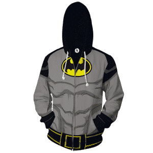 Batman DC Comics Grey Costume Cosplay 3D Zip Up Hoodie - Superheroes Gears