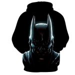 Batman Hero Head Shot On The Dark Full Print Black Hoodie - Superheroes Gears