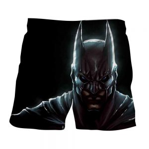 Batman Hero Head Shot On The Dark Full Print Black Short - Superheroes Gears