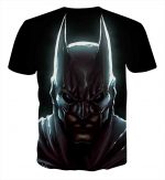 Batman Hero Head Shot On The Dark Full Print Black T-Shirt - Superheroes Gears