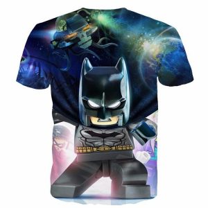 Batman Lego Brick Figure Fight Villain Color T-Shirt - Superheroes Gears