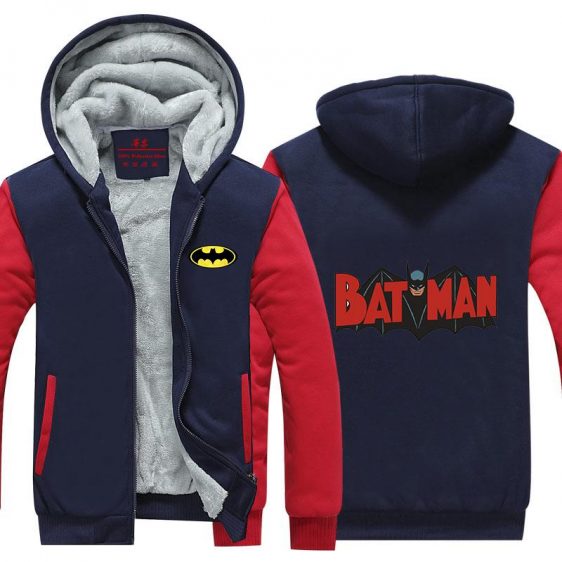Batman Middle Red Logo Impressive Style Hooded Jacket - Superheroes Gears