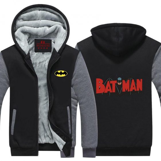 Batman Middle Red Logo Impressive Style Hooded Jacket - Superheroes Gears