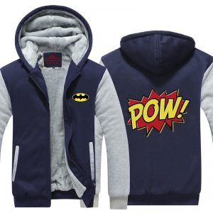 Batman Nice Pow Symbol Vintage Classic Style Hooded Jacket - Superheroes Gears