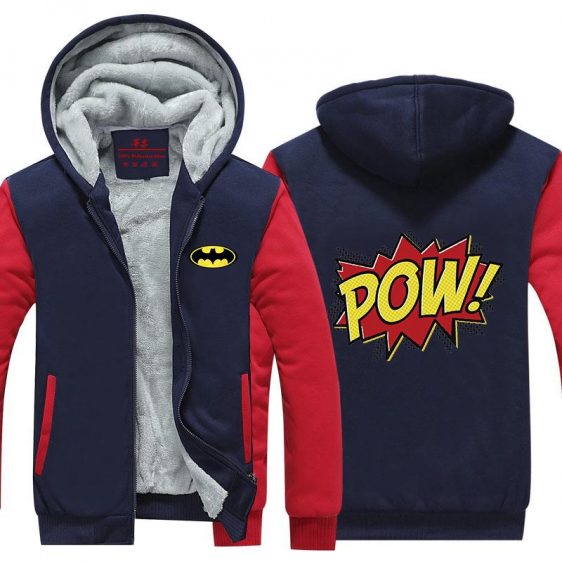 Batman Nice Pow Symbol Vintage Classic Style Hooded Jacket - Superheroes Gears