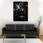 Batman Standing In The Rain Black 1pc Wall Art Canvas Print