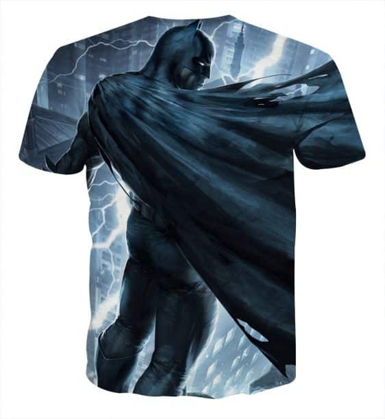 Batman Standing Under The Thunderlight Full Print T-shirt - Superheroes Gears