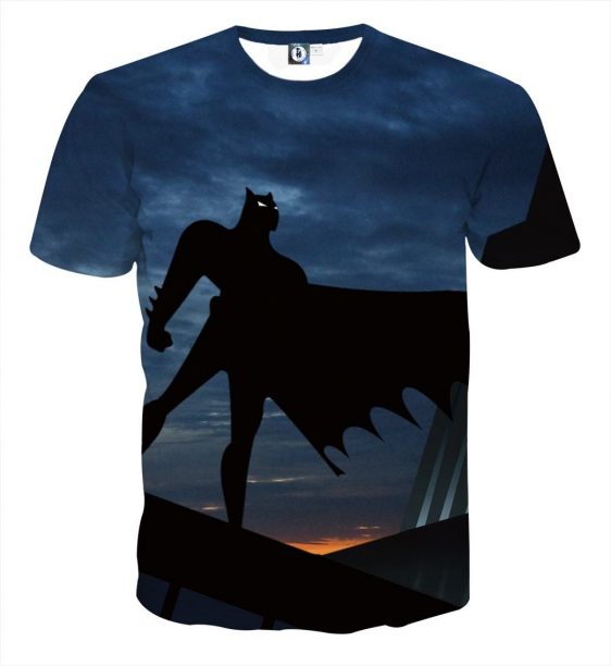 Batman Superhero Silhouette On the Sunset Full Print T-Shirt - Superheroes Gears