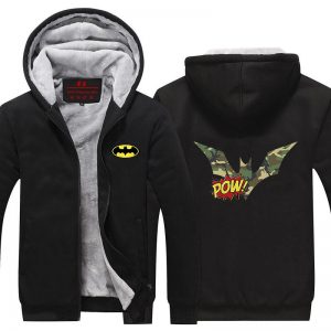 Batman Symbol Pow Camouflage Pattern Unique Hooded Jacket - Superheroes Gears