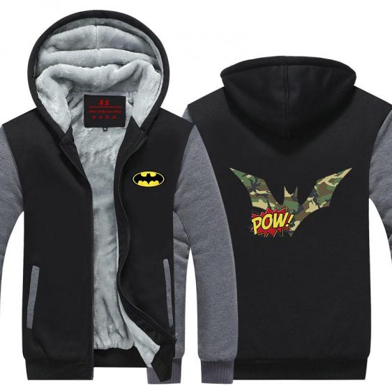 Batman Symbol Pow Camouflage Pattern Unique Hooded Jacket - Superheroes Gears