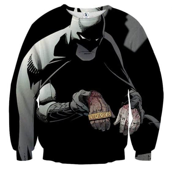 Batman The Black Mask Sorrow With People Full Print Sweatshirt - Superheroes Gears