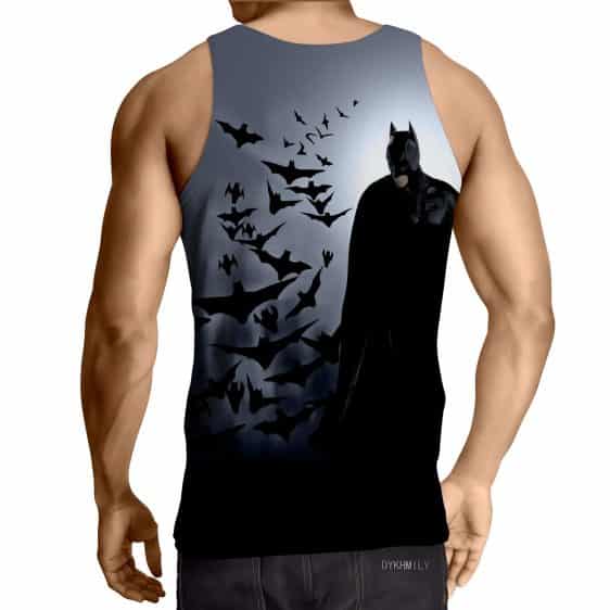 Batman With The Bats Silhouette On The Moon Full Print Tank Top - Superheroes Gears
