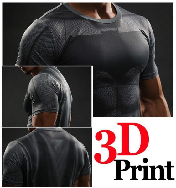 Batman against Superman Compression 3D Workout Short Sleeves T-Shirt - Superheroes Gears