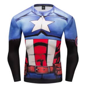 Captain America 3D Full Print Long Sleeves Compression T-shirt