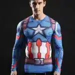 Captain America Civil War Long Sleeves Compression Training T-shirt