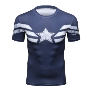 Captain America Winter Soldier Edition Costume Cool Fitness Design T-shirt
