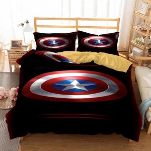 Super Soft Kids Reversible Bedding features Captain America and Iron Man Official Marvel Product Marvel Superheroes Twin/Full Comforter Renewed Fade Resistant Polyester Microfiber Fill 