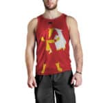 Captain Marvel Shazam Superhero Simple Minimalist Red Tank Top