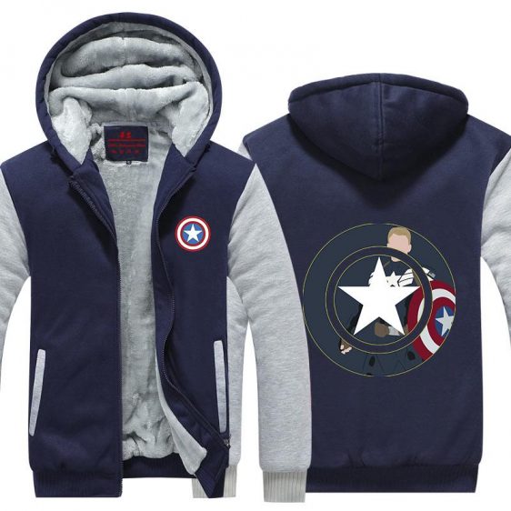 Captain America Civil War Cartoon Style Design Hooded Jacket - Superheroes Gears