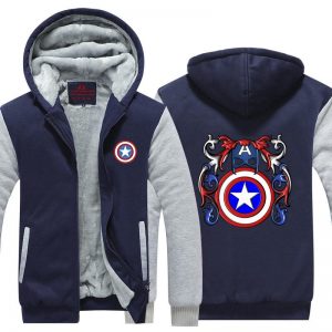 Captain America Crossing Harley Quinn Symbol Hooded Jacket - Superheroes Gears