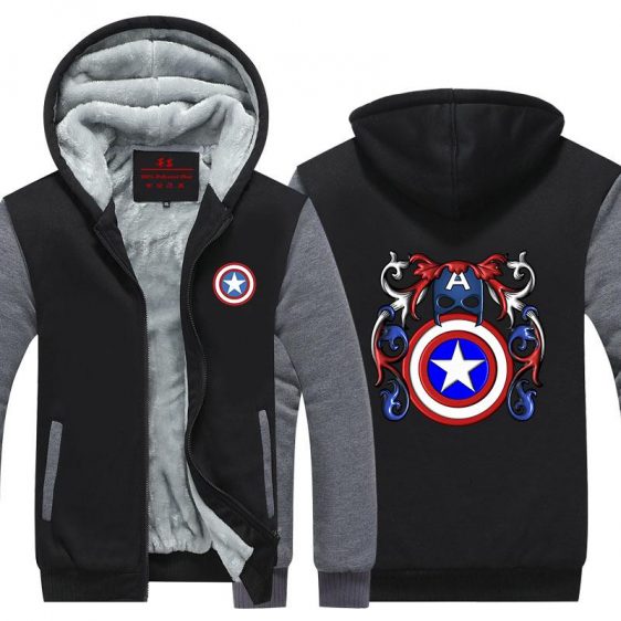 Captain America Crossing Harley Quinn Symbol Hooded Jacket - Superheroes Gears