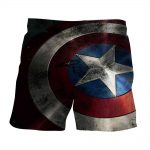Captain America Powerful Shield 3D Full Print Boardshorts