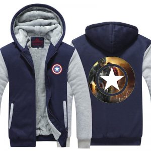 Captain America Powerful Shield Cool Print Hooded Jacket - Superheroes Gears