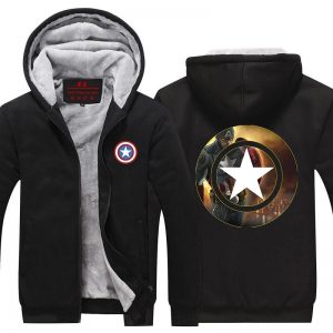Captain America Powerful Shield Cool Print Hooded Jacket - Superheroes Gears
