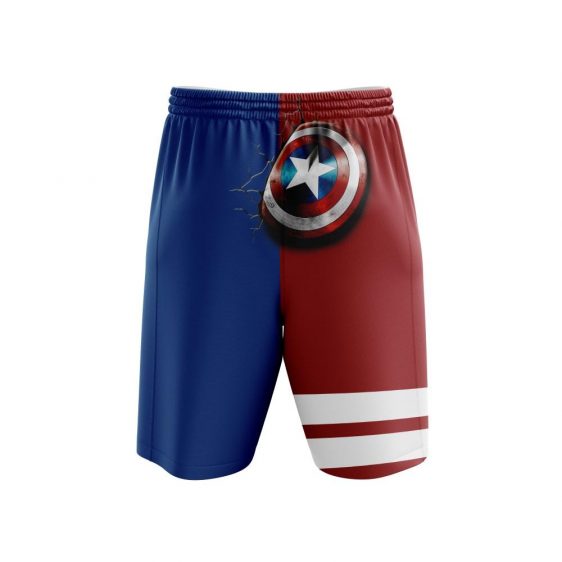 Captain America Shield Red Blue Boardshorts Swim Trunks - Superheroes Gears