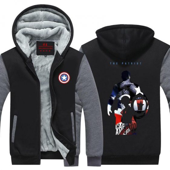 Captain America The Patriot Hero Cool Print Hooded Jacket - Superheroes Gears