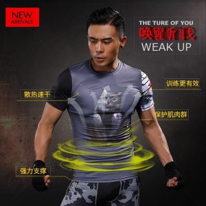 Captain America Winter Soldier Cat Printed Compression Men Workout T-shirt - Superheroes Gears