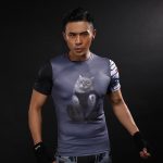 Captain America Winter Soldier Cat Printed Compression Men Workout T-shirt - Superheroes Gears