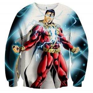 Captain Marvel Superhero Electrifying Fashionable Blue Sweatshirt