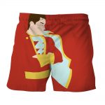 Captain Marvel Superhero Shazam  Stand Pose Trendy Red Shorts