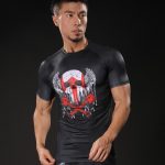 Civil War Villain Crossbones Symbol Compression Short Sleeves Gym T-shirt - Superheroes Gears