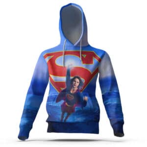 Cool Supergirl Kara Danvers Flying Superheroine Blue Hoodie
