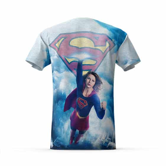 Cool Supergirl Kara Danvers Flying Superheroine Blue T-Shirt